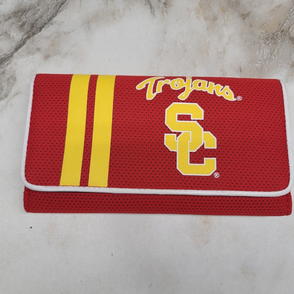 Little Earth MVF NCAA USC Trojans Mesh Wallet Women's Large Red Yellow